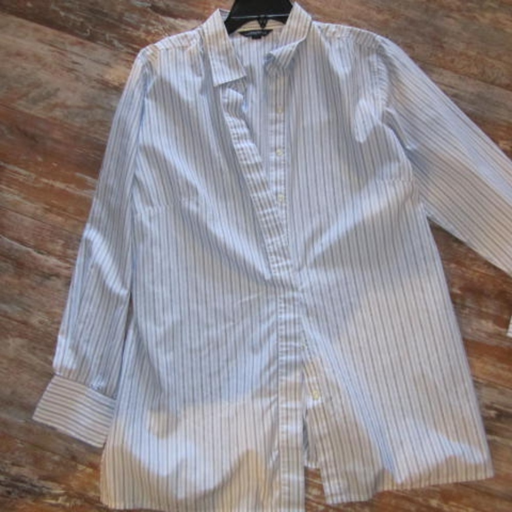 Lands End striped blouse "Tunic Style" size 16W